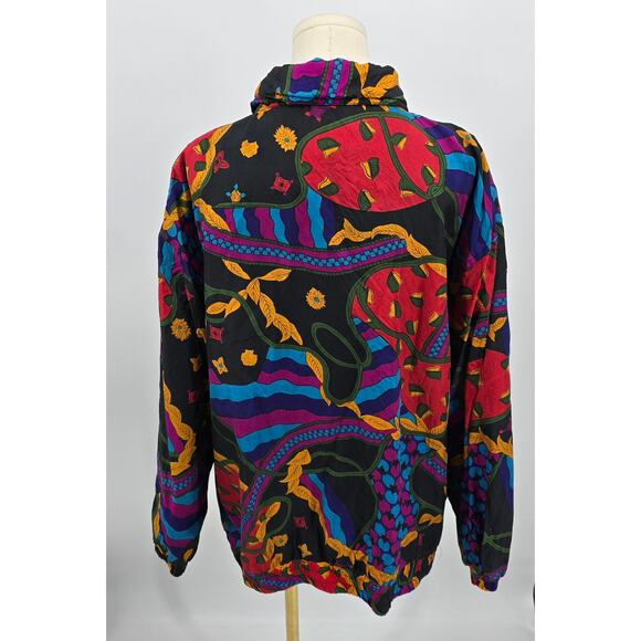 Vintage 80s Basic Editions Silk Bomber Jacket - Picture 3 of 4